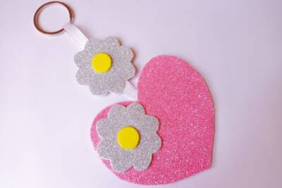 portachiavi con glitter cuore