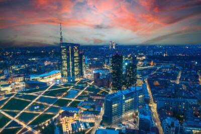panoramica milano serale