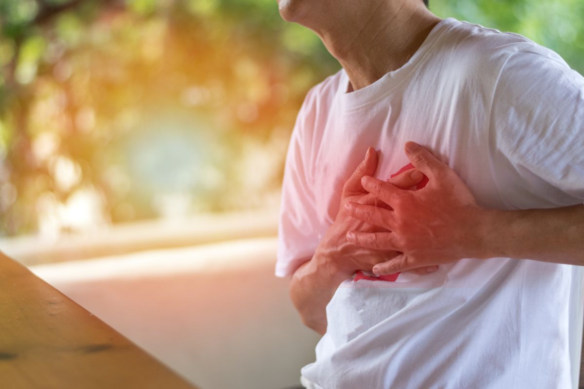 un uomo vittima di infarto
