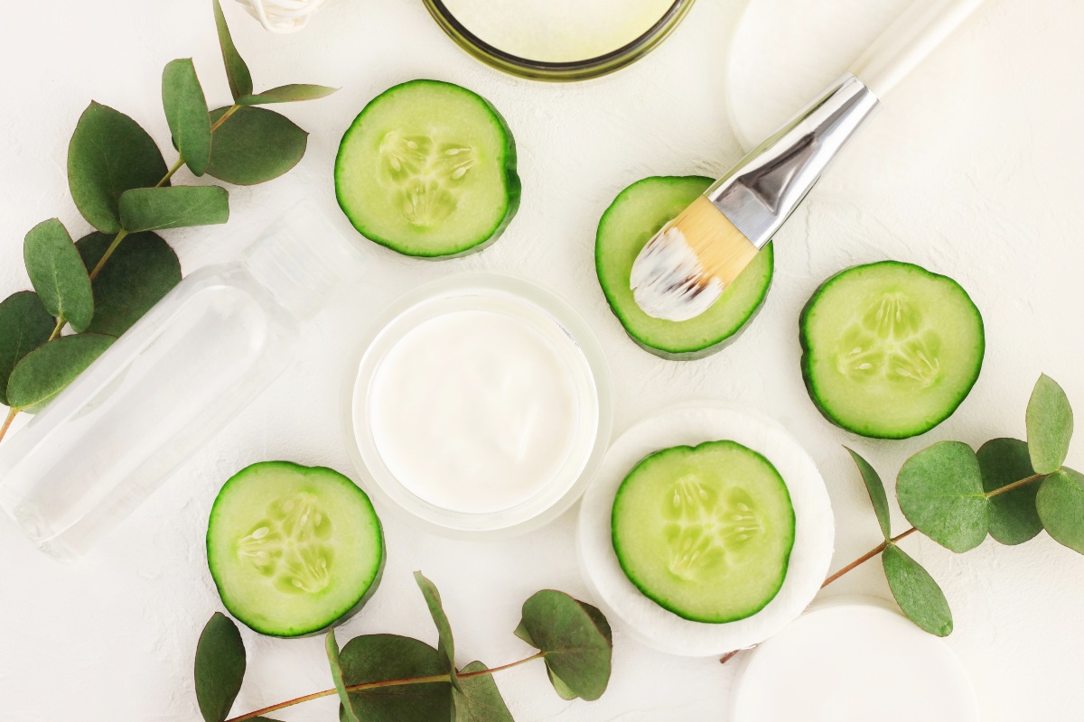 Maschera viso cosmetici natura cetrioli