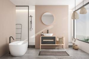 Arredamento moderno bagno doccia vasca