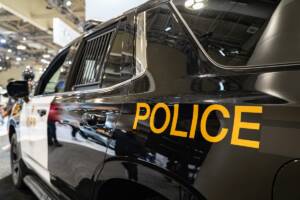 dettaglio di una macchina della polizia estera