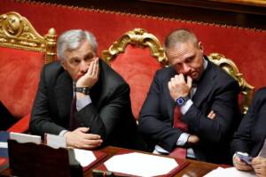 Antonio Tajani e Francesco Lollobrigida in Parlamento