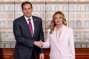 Marco Rubio con Giorgia Meloni a Palazzo Chigi