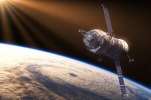navicella spaziale tra la terra e il sole